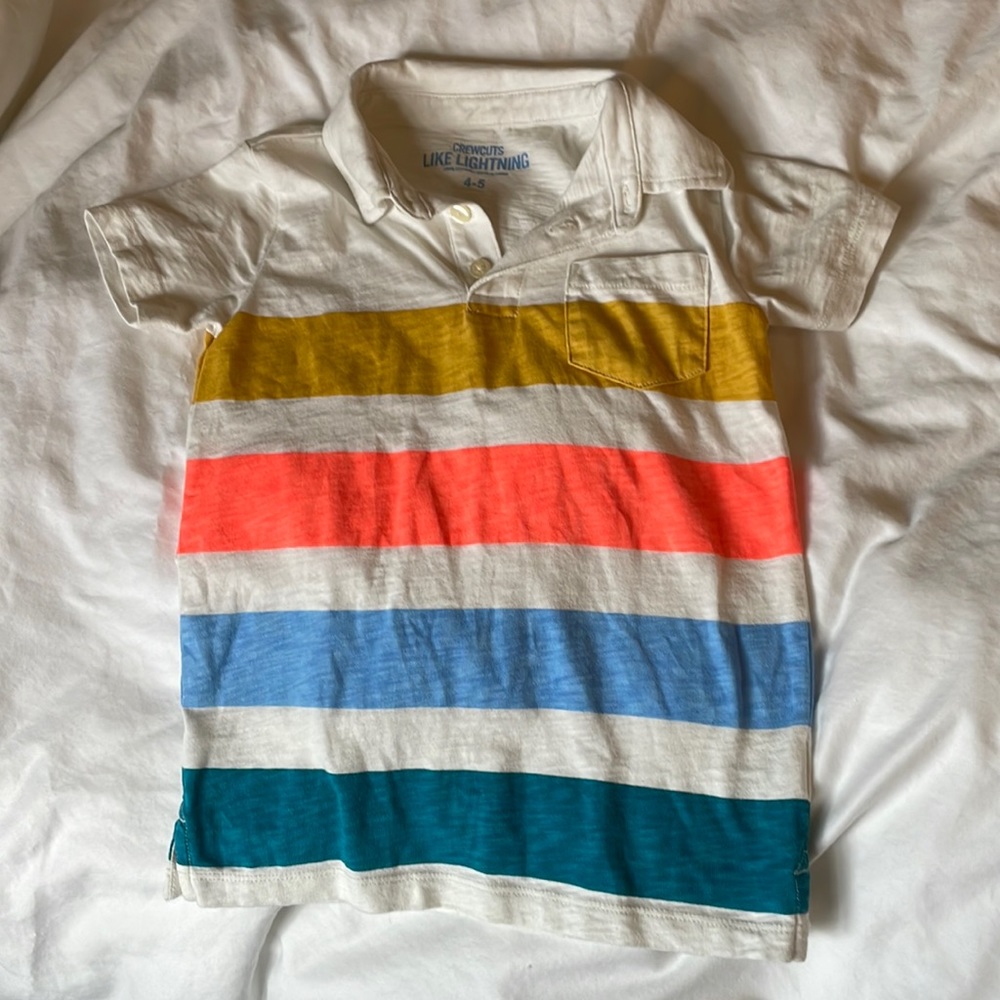 J Crew Crewcuts striped polo short-sleeve